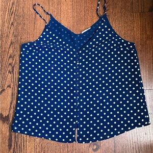 Sophie Rue Navy and White Polka Dot Top